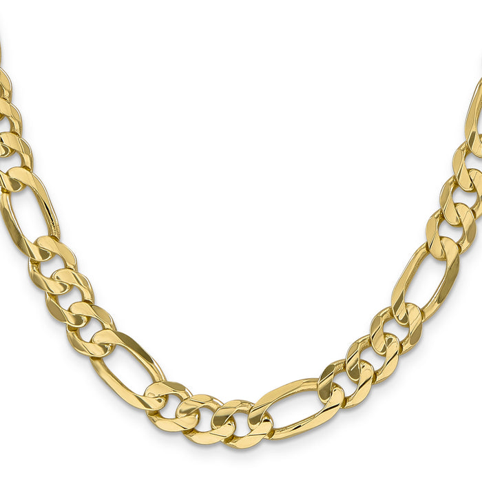 14k 8.75mm Concave Open Figaro Chain-LFG220-28