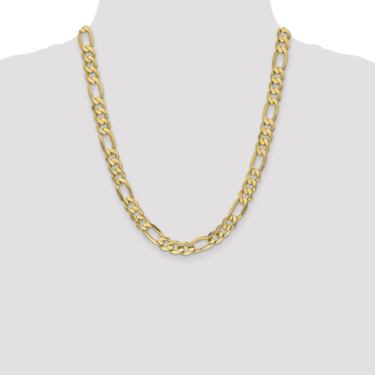 14k 8.75mm Concave Open Figaro Chain-LFG220-22