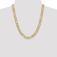 14k 8.75mm Concave Open Figaro Chain-LFG220-22