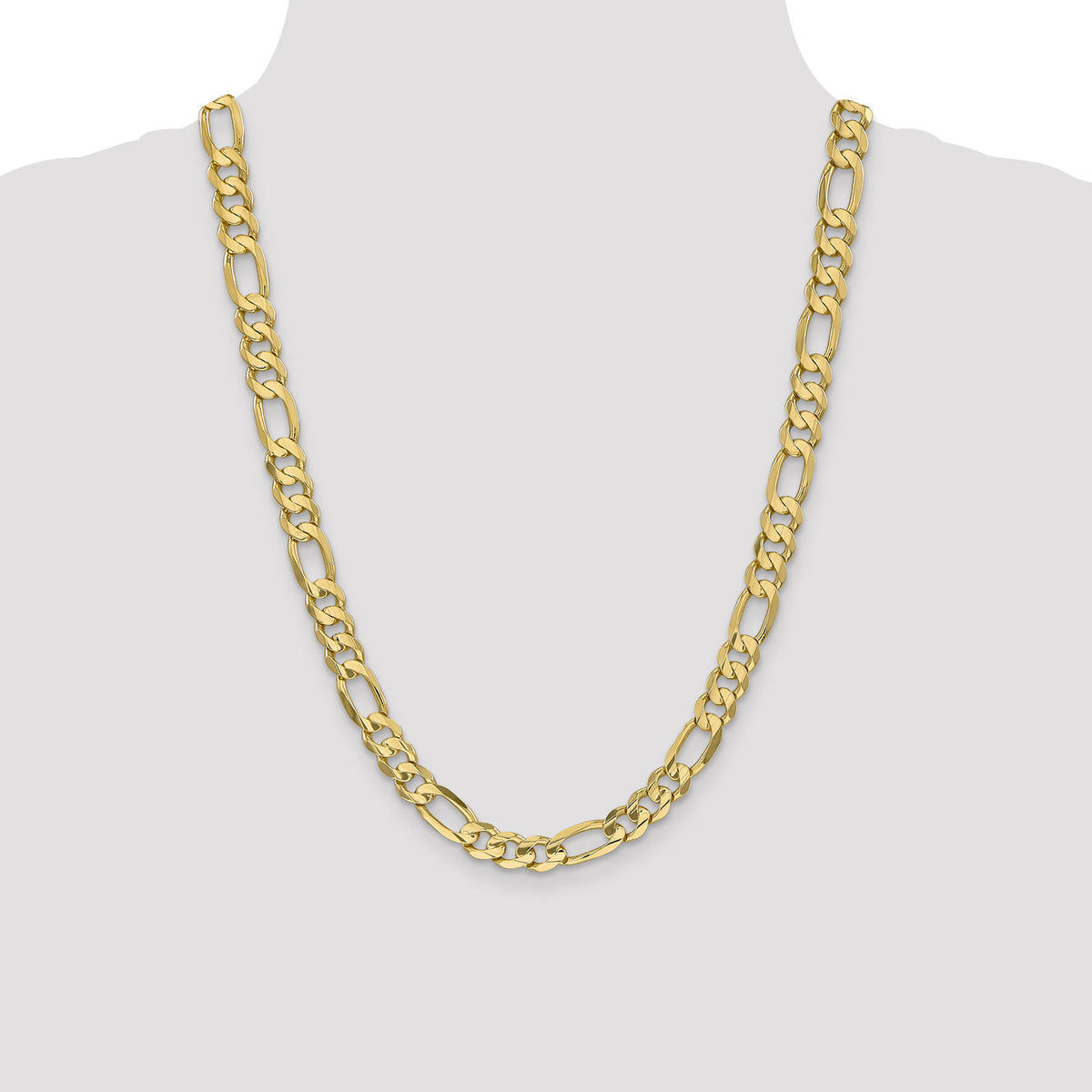 14k 8.75mm Concave Open Figaro Chain-LFG220-24