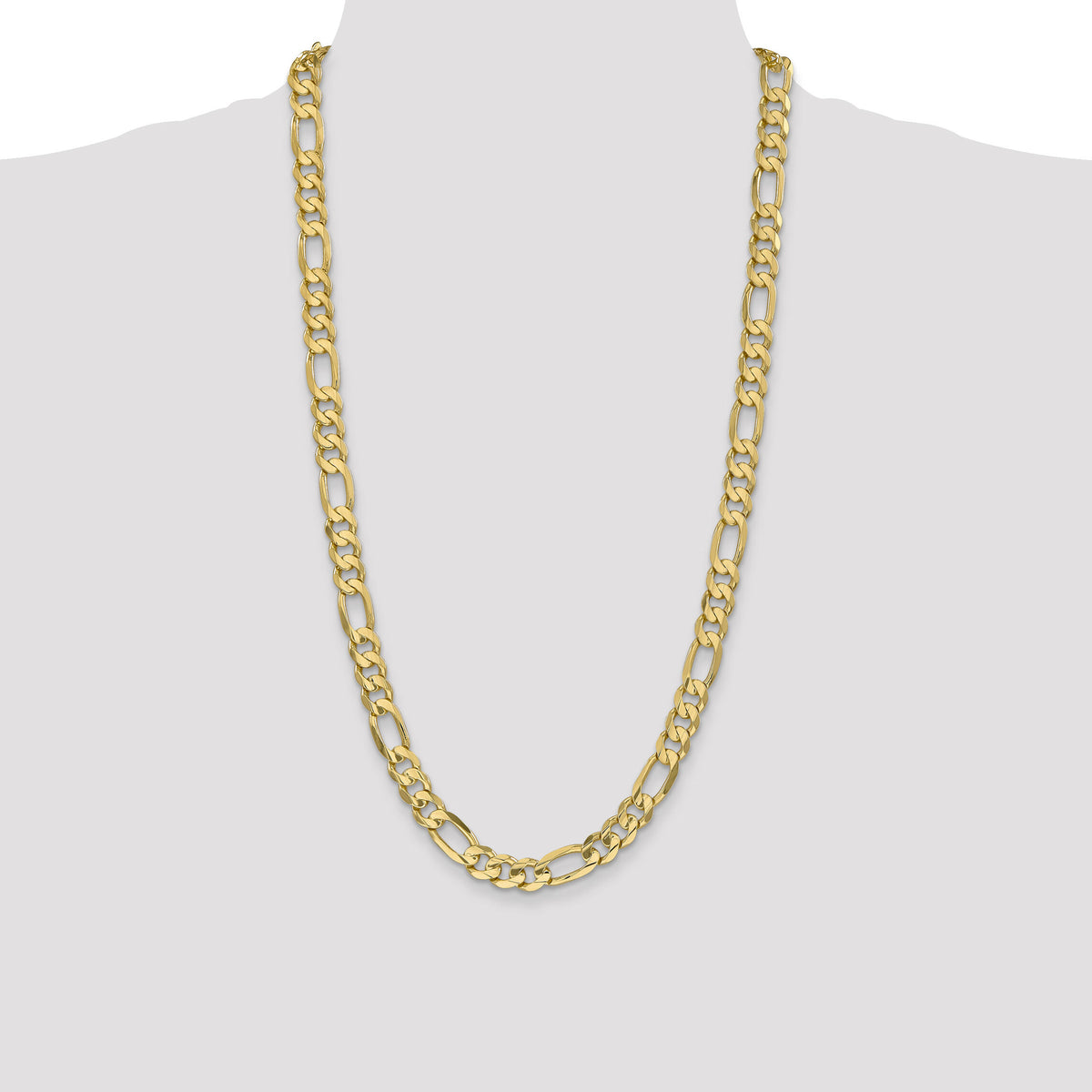 14k 8.75mm Concave Open Figaro Chain-LFG220-28