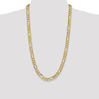 14k 8.75mm Concave Open Figaro Chain-LFG220-28