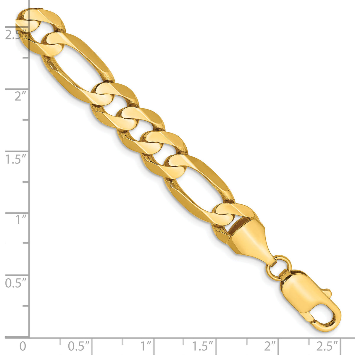14k 8.75mm Concave Open Figaro Chain-LFG220-9