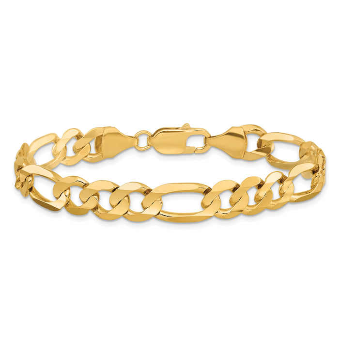 14k 8.75mm Concave Open Figaro Chain-LFG220-8