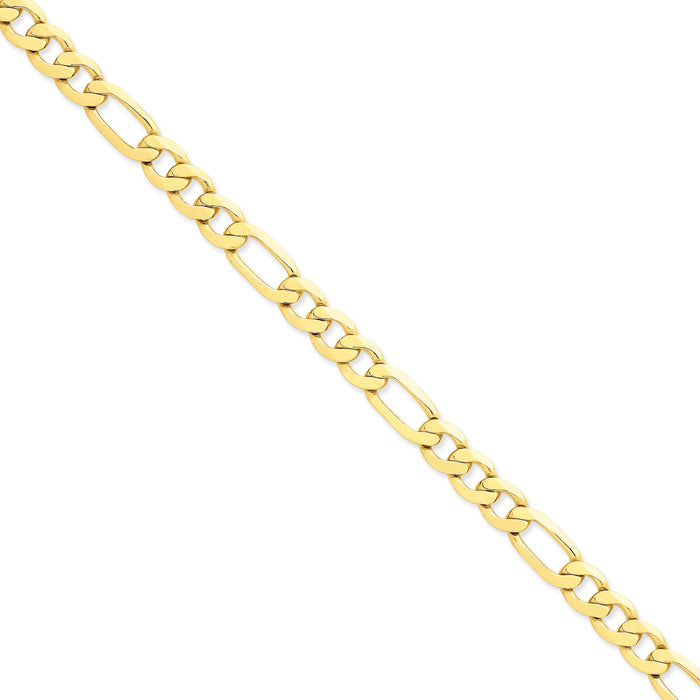 14k 8.75mm Concave Open Figaro Chain-LFG220-8
