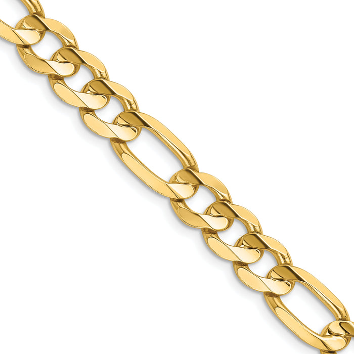 14k 8.75mm Concave Open Figaro Chain-LFG220-24