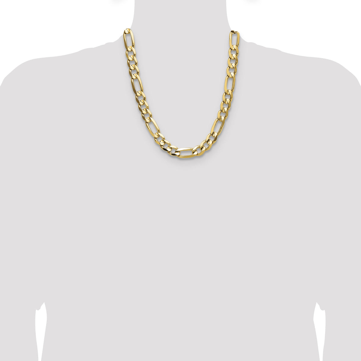 14k 10.0mm Concave Open Figaro Chain-LFG250-22