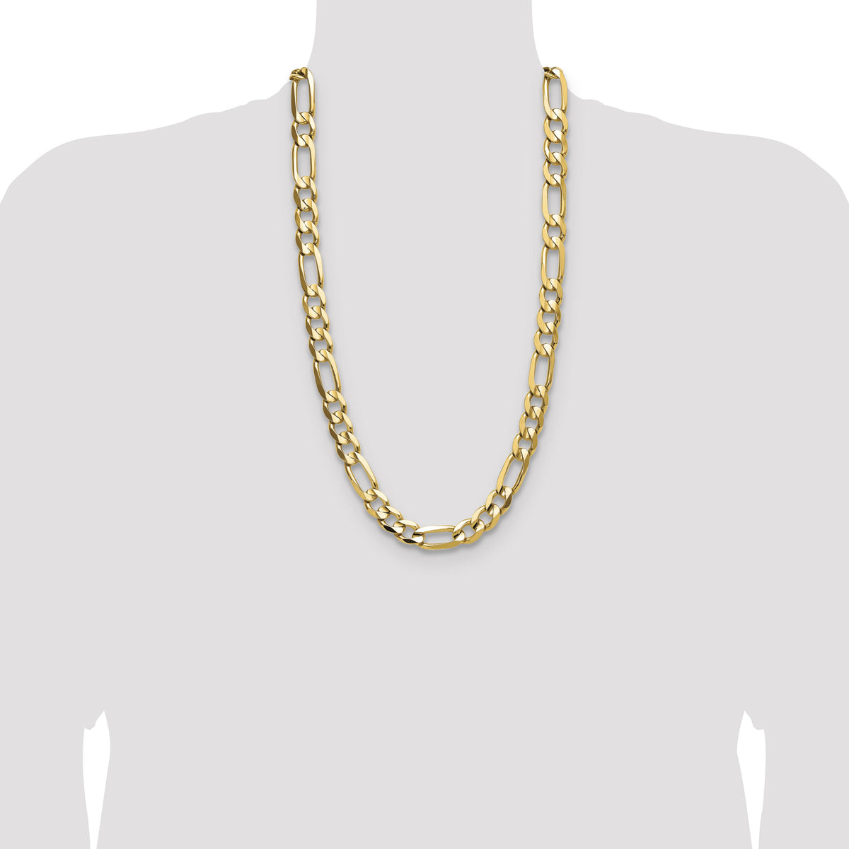14k 10.0mm Concave Open Figaro Chain-LFG250-28