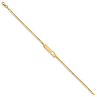 14k Cut-out Heart Curb Link ID Bracelet-LID10-8