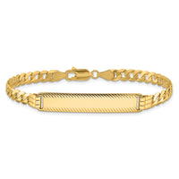 14K Curb Link Diamond Cut ID Bracelet-LID101-8