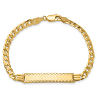 14K Curb Link Diamond Cut ID Bracelet-LID101-7