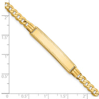 14K Curb Link Diamond Cut ID Bracelet-LID101-8