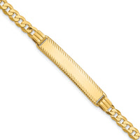14K Curb Link Diamond Cut ID Bracelet-LID101-7