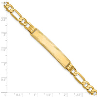 14k Figaro Diamond Cut ID Bracelet-LID102-7