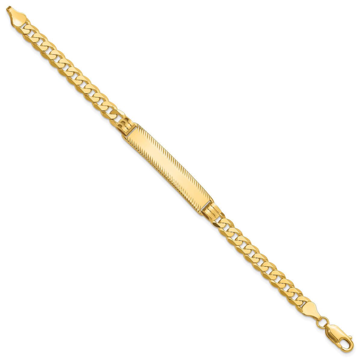 14K Curb Link Diamond Cut ID Bracelet-LID103-7