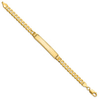 14K Curb Link Diamond Cut ID Bracelet-LID103-8