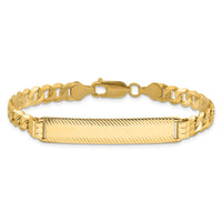 14K Curb Link Diamond Cut ID Bracelet-LID103-8