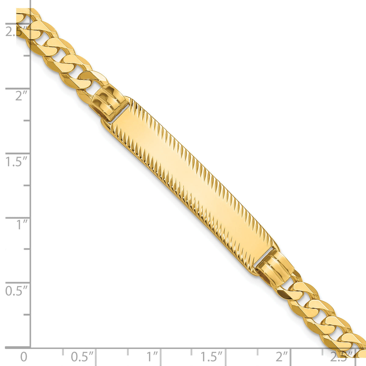 14K Curb Link Diamond Cut ID Bracelet-LID103-8