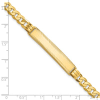 14K Curb Link Diamond Cut ID Bracelet-LID103-8