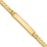 14K Curb Link Diamond Cut ID Bracelet-LID103-7