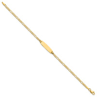14k Figaro Link ID Bracelet-LID104-8