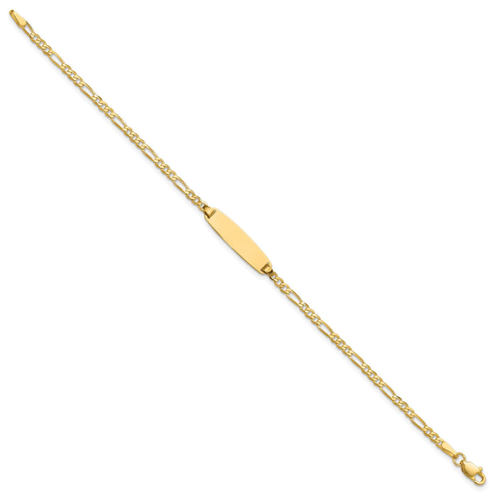 14k Figaro Link ID Bracelet-LID104-8