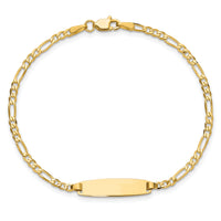 14k Figaro Link ID Bracelet-LID104-8