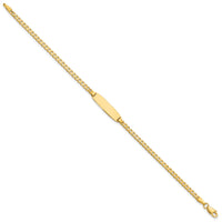 14k Curb Link Diamond Cut ID Bracelet-LID105-8