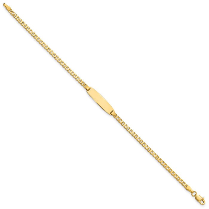 14k Curb Link Diamond Cut ID Bracelet-LID105-8