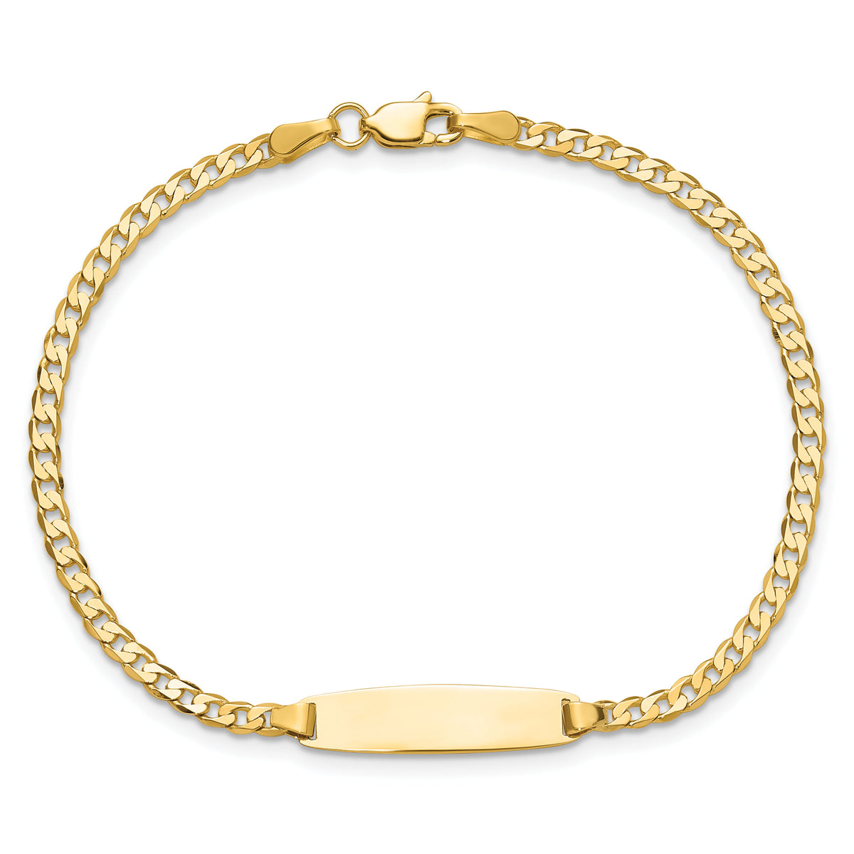 14k Curb Link Diamond Cut ID Bracelet-LID105-8