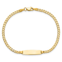 14k Curb Link Diamond Cut ID Bracelet-LID105-8