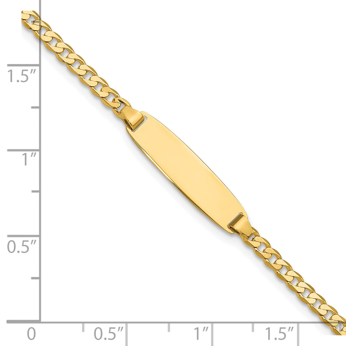 14k Curb Link Diamond Cut ID Bracelet-LID105-8