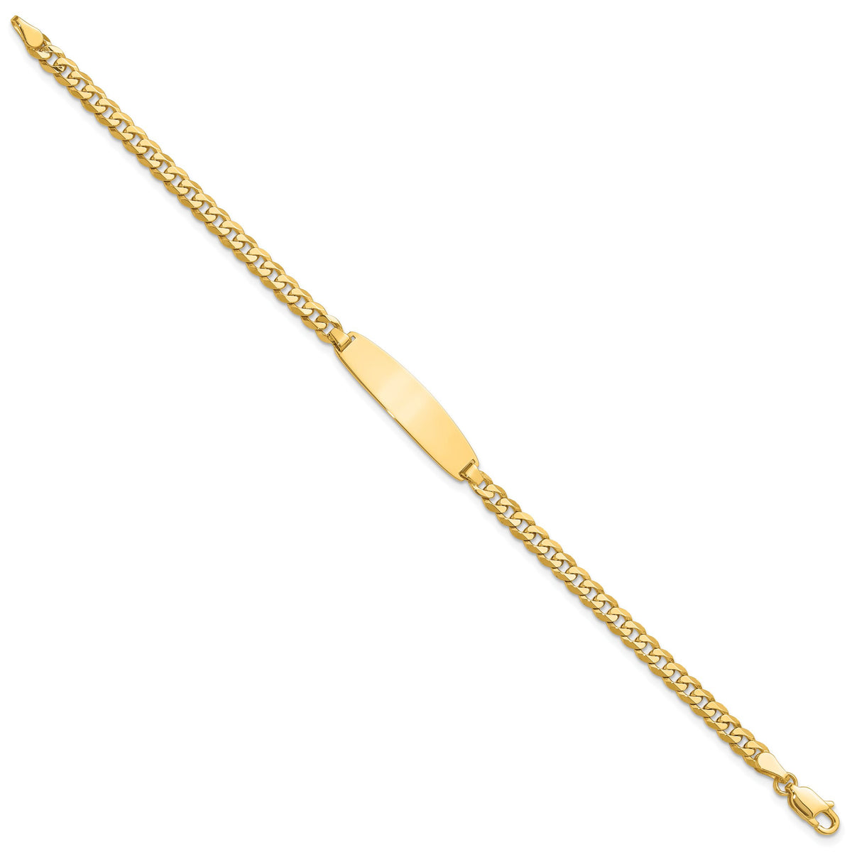 14k Flat Curb Link Rounded ID Bracelet-LID107-7