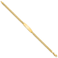 14k Flat Curb Link Rounded ID Bracelet-LID107-8