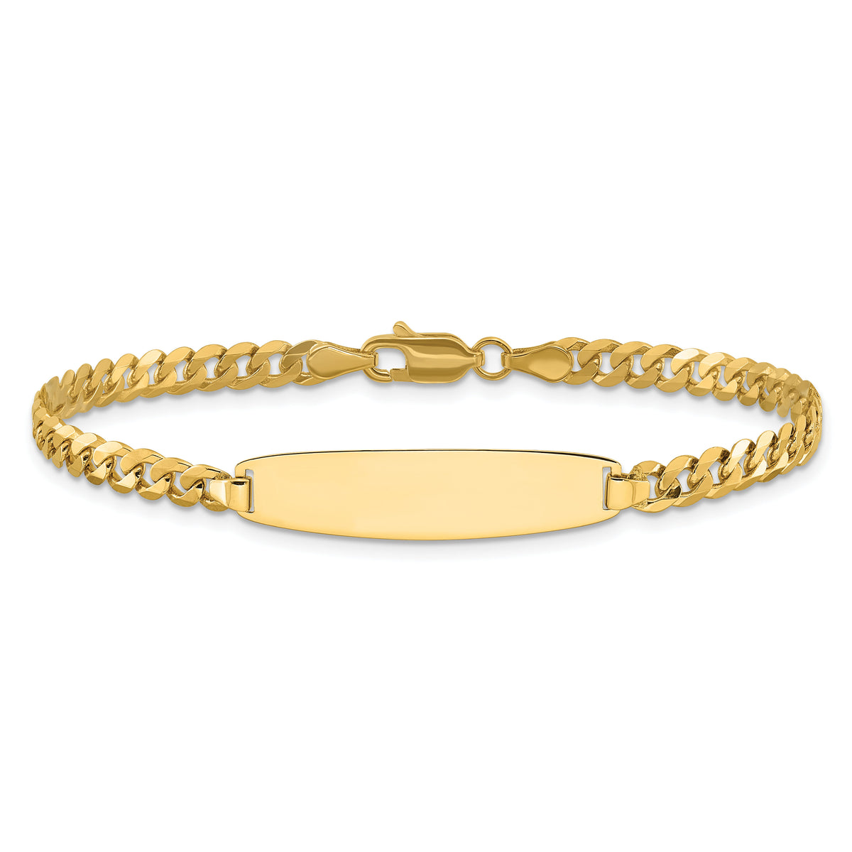14k Flat Curb Link Rounded ID Bracelet-LID107-7