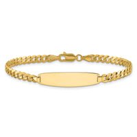 14k Flat Curb Link Rounded ID Bracelet-LID107-8