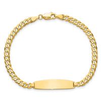 14k Flat Curb Link Rounded ID Bracelet-LID107-7