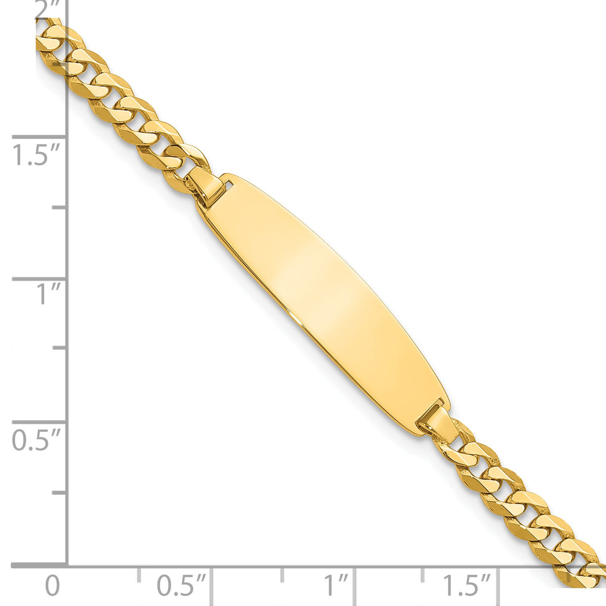 14k Flat Curb Link Rounded ID Bracelet-LID107-7