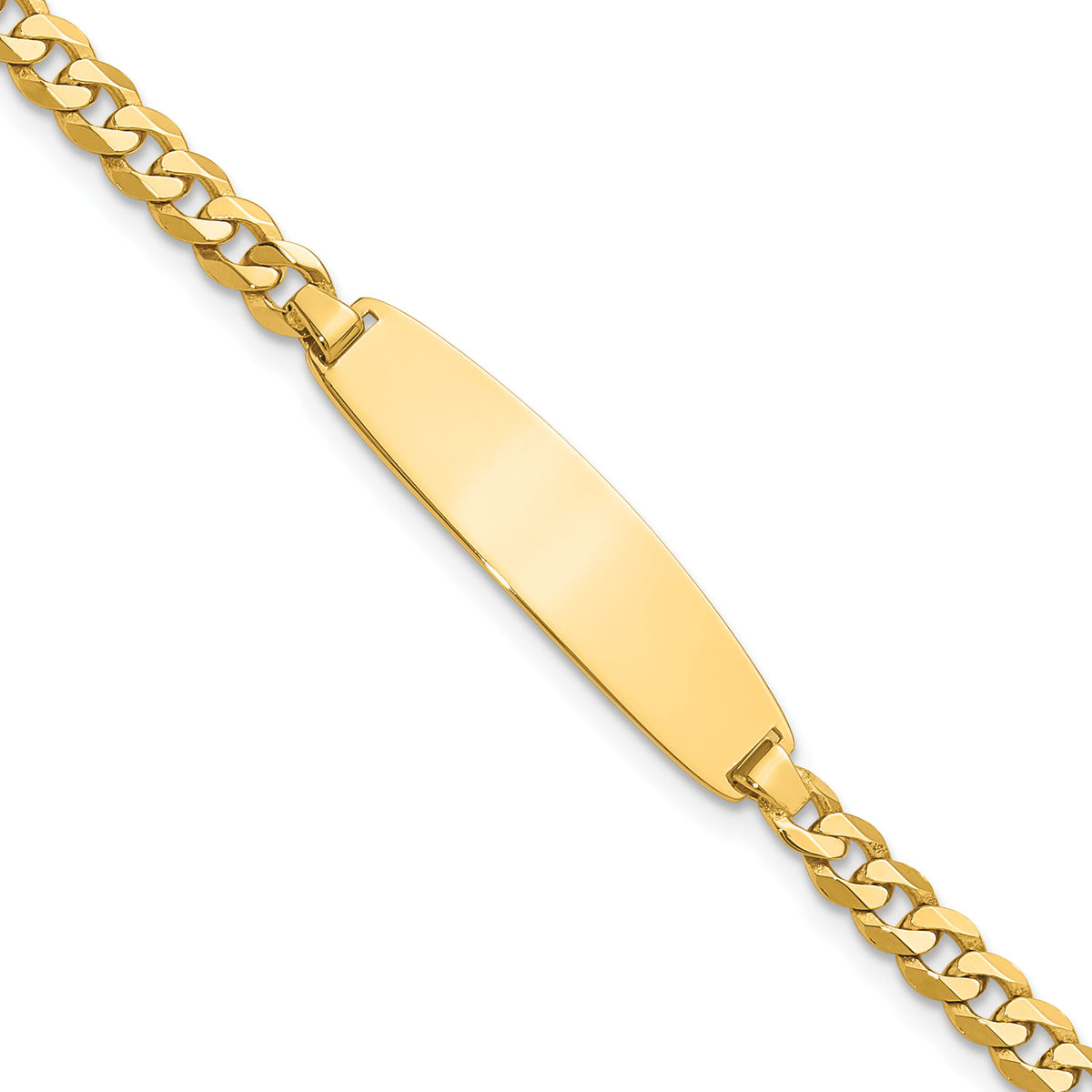 14k Flat Curb Link Rounded ID Bracelet-LID107-8