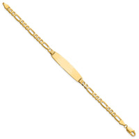 14k Figaro Rounded ID Bracelet-LID108-8
