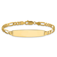 14k Figaro Rounded ID Bracelet-LID108-8