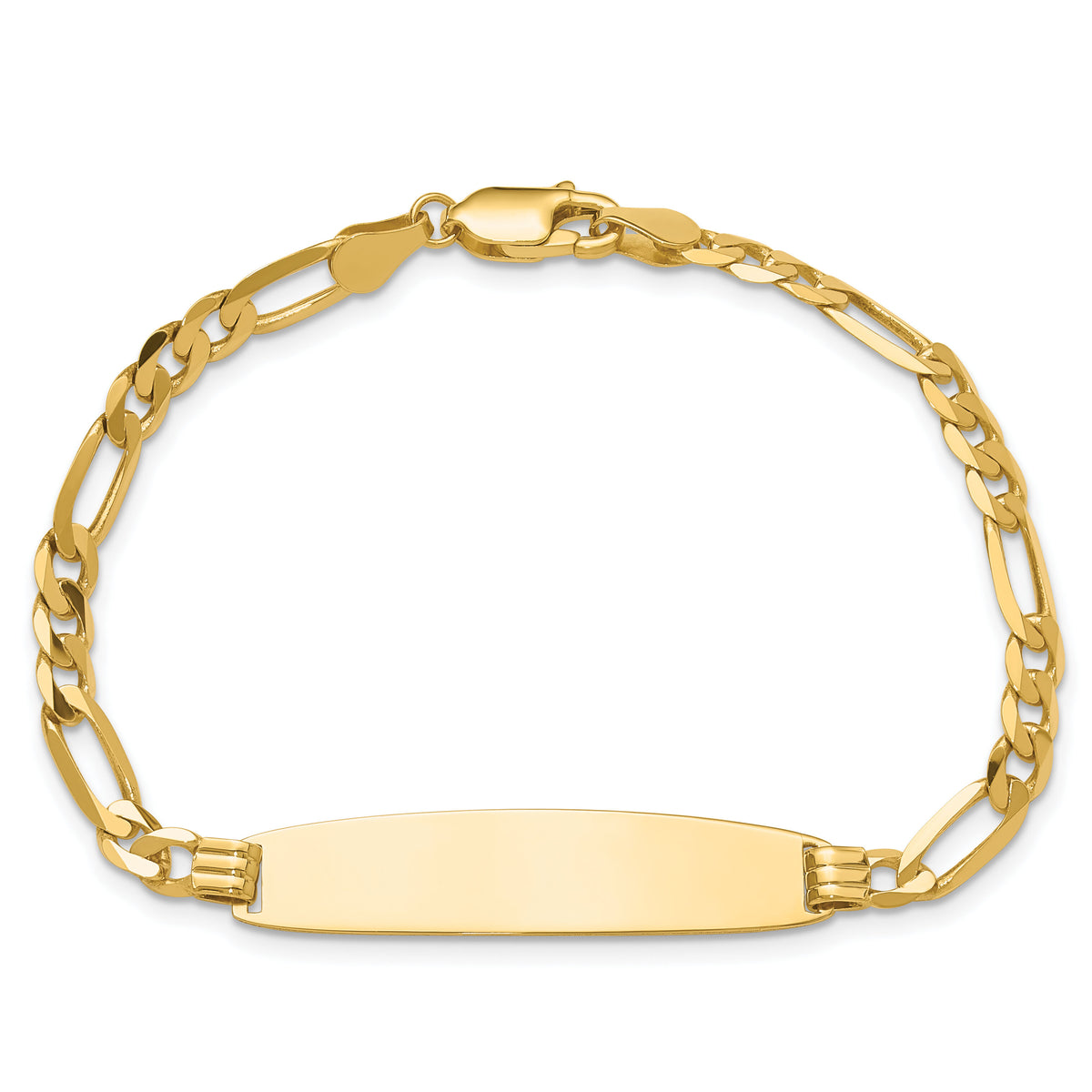 14k Figaro Rounded ID Bracelet-LID108-8