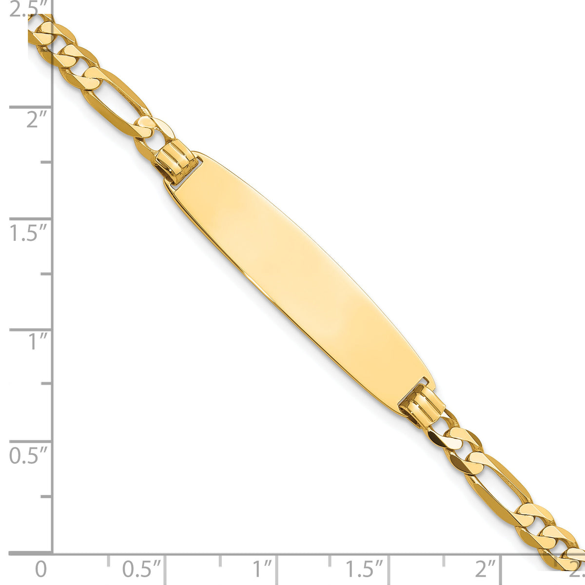 14k Figaro Rounded ID Bracelet-LID108-7