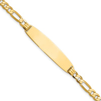 14k Figaro Rounded ID Bracelet-LID108-7