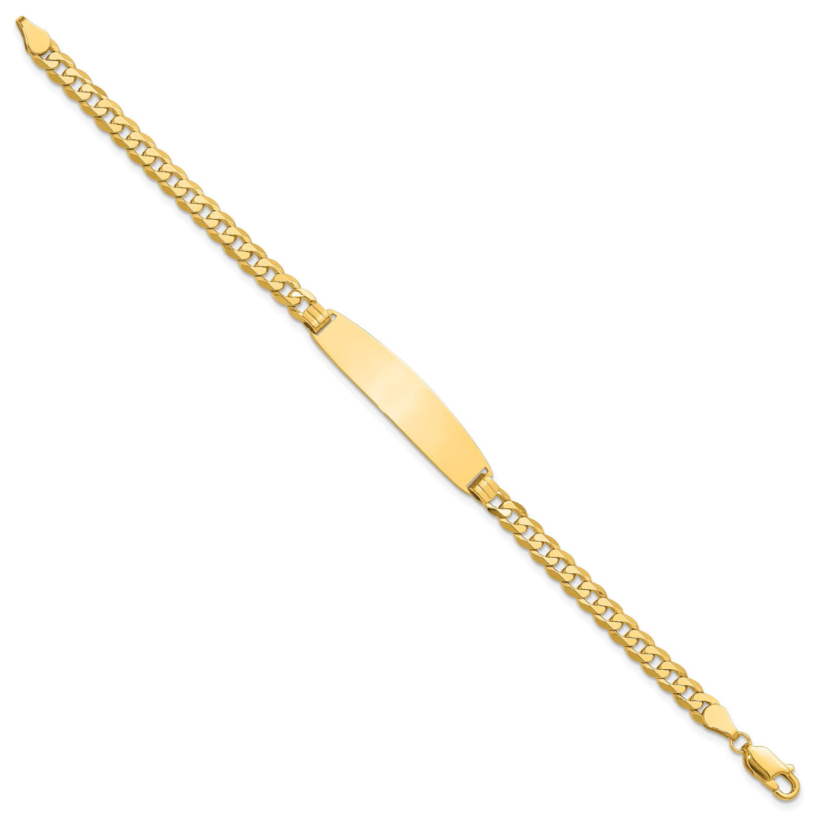 14K Curb Link Rounded ID Bracelet-LID109-7