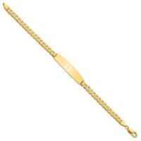 14K Curb Link Rounded ID Bracelet-LID109-7