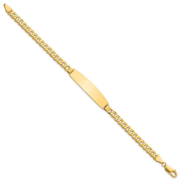 14K Curb Link Rounded ID Bracelet-LID109-7