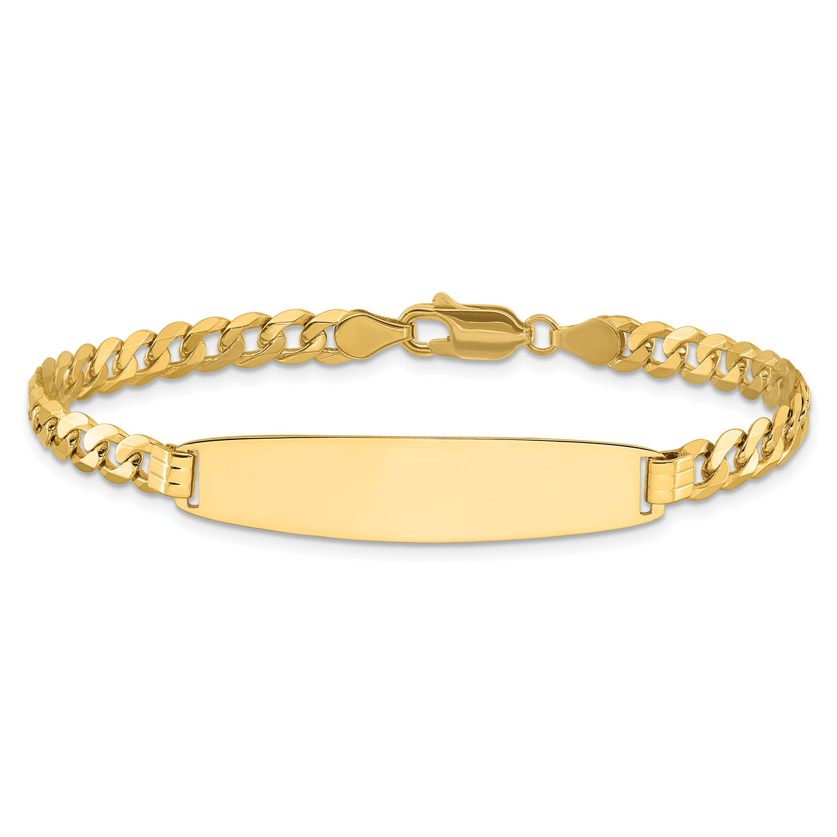 14K Curb Link Rounded ID Bracelet-LID109-7