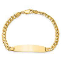 14K Curb Link Rounded ID Bracelet-LID109-7