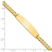 14K Curb Link Rounded ID Bracelet-LID109-7
